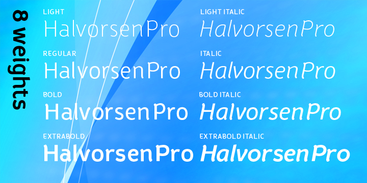 Przykład czcionki Halvorsen Pro Light Italic